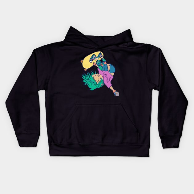 Skater Kid - Inversion Kids Hoodie by createnik